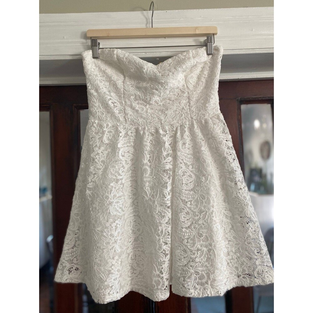 White lace mini dress